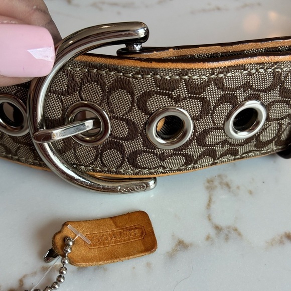 Coach vintage logo print brown belt size S - Picture 3 of 7